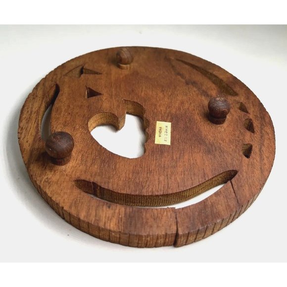 SMALL Handmade Wooden Fish Trivet - with Flaws - Made in India - Picture 6 of 16